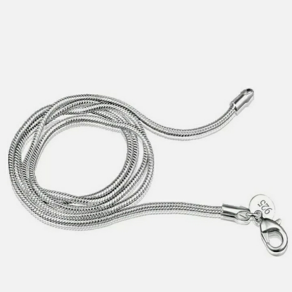 18" Snake S925 STAMPED Silver Chain - 1MM - Picture 2 of 5